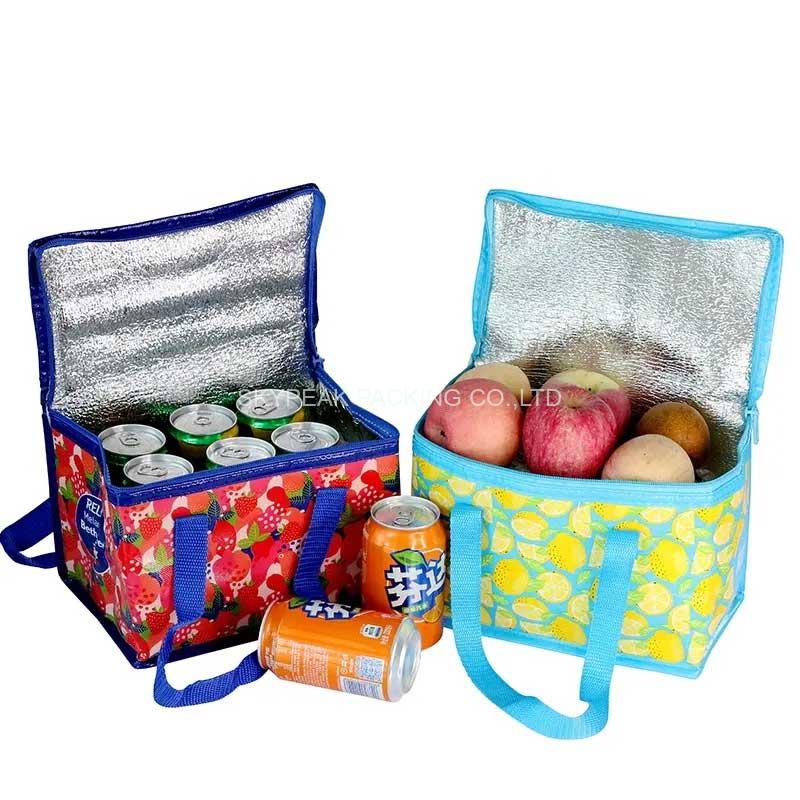 Wholesale promotional custom logo cheap reusable non woven insulated cooler lunch bag made in China (2)